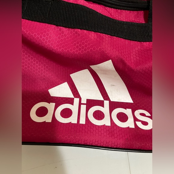 Adidas Diablo Duffel Bag Pink Black Logo Gym Workout Tote Sport Duffle Weekender - Picture 3 of 12